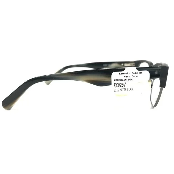 Kenneth Cole Eyeglasses Frames KC0257 005 MATTE Black Gray Horn 53-16-140 - Picture 3 of 12
